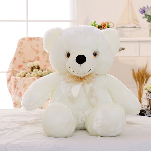 Creative Light Up LED Bear Stuffed Animals Plush Toy Colorful Glowing Christmas Gift For Kids Pillow