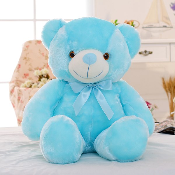 Creative Light Up LED Bear Stuffed Animals Plush Toy Colorful Glowing Christmas Gift For Kids Pillow