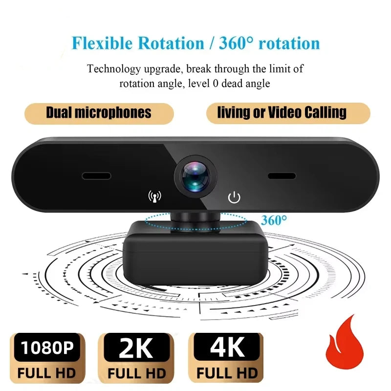 Hd Web Camera 1080p 2K 4K Living Video Calling Conference Microphone Autofocus Usb Computer Laptop Camera