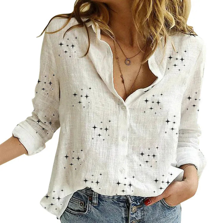 Cămașă Damă din Bumbac cu Imprimeu Floral – Lejeră, Elegantă, Mărimi până la 5XL