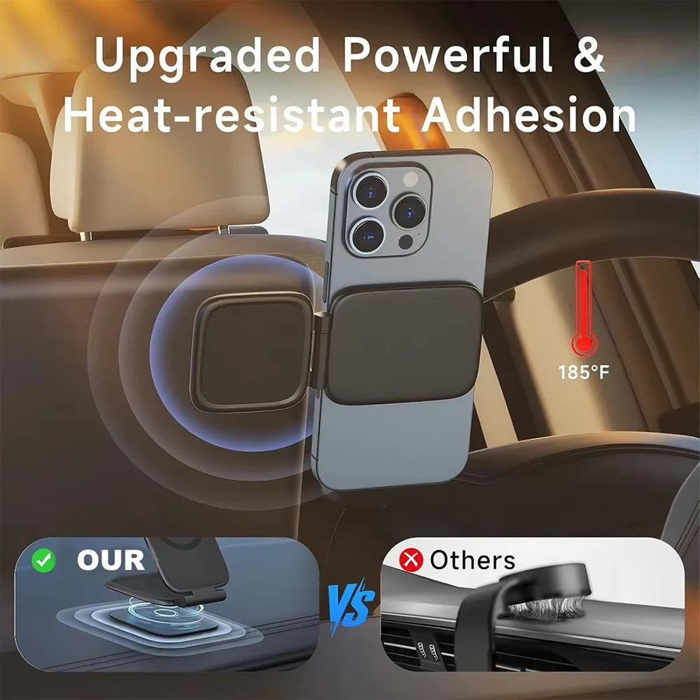 2026 New For Magsafe Dual Magnetic Phone Holder Ultra thin Foldable Smartphone Desks Stand In-car Anti-shake Navigation Mounted
