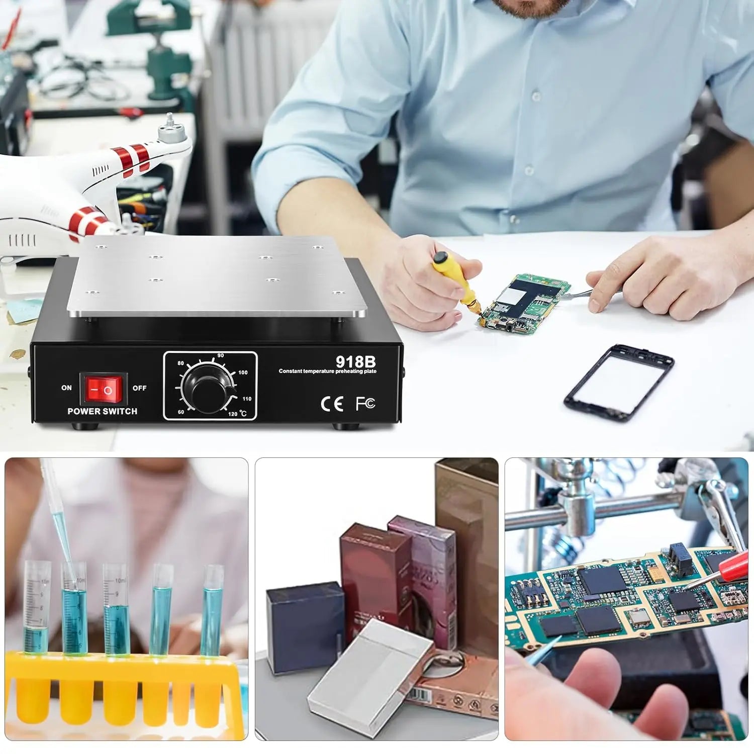 450W Durable LCD Screen Separator Heating Platform Plate Glass Removal Phone Repair Machine Auto Heat Splitter Smooth Plate