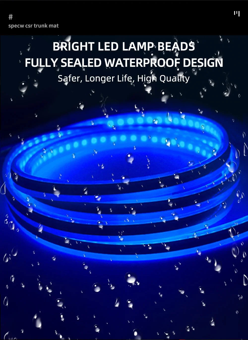 LED Car Hood Light Strip – 12V Ambient DRL Decorative Light
