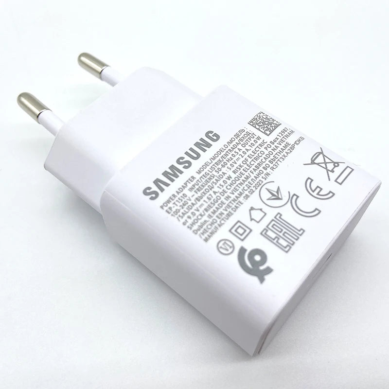 Samsung Galaxy A12 A13 A14 A23 F42 M14 Fast Charger 15W USB C PD Wall Power Adapter For Galaxy M32 A32 M13 S10 S9 S8 Plus A34
