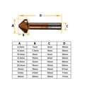 3 Flutes 90 Degree Chamfer Cutter M35 Cobalt Countersink Deburring Reaming Drill Bit For Stainless Steel Metalworking