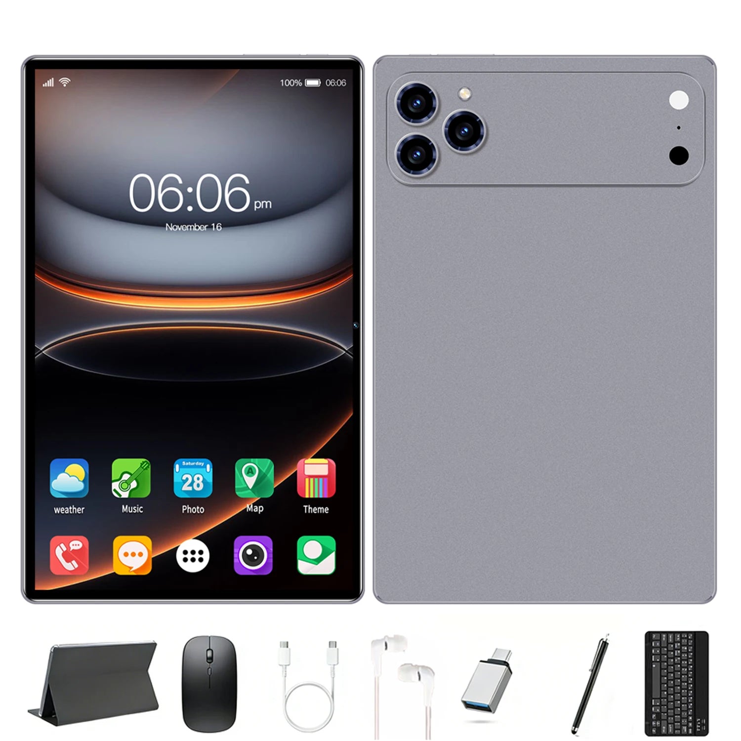 Android 15 Tablet, Latest Tablet, 10.1-inch Tablet, 4000mAh Battery, 2-in-1 Tablet with Full Accessories, Triple Cameras, HD FHD