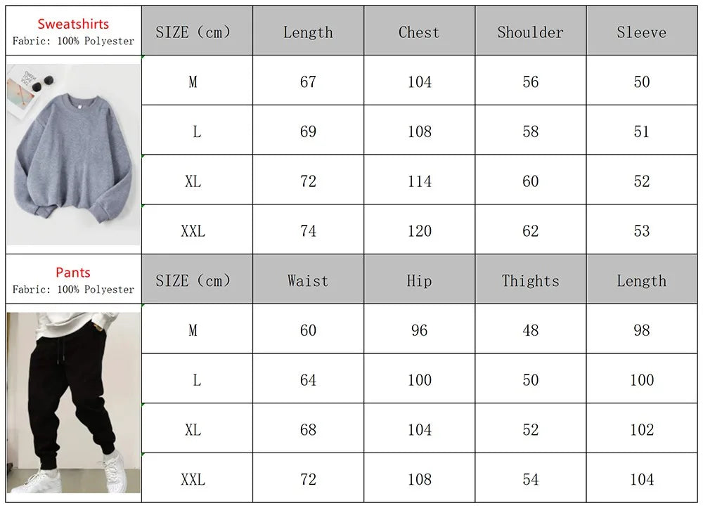 Solid Casual New In Men's Sets Basic Comfy Warm Sweatshirts Fleece Jogging Sportpants 2 Piece Set Autumn Winter Daily Streetwear