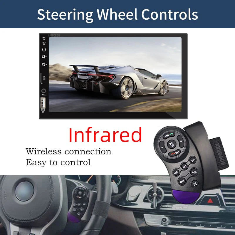 7 Inch Car Radio 1 Din MP5 Player Touch Screen Multimedia FM ISO Power Aux Input Bluetooth USB Mirror Link Universal Autoradio