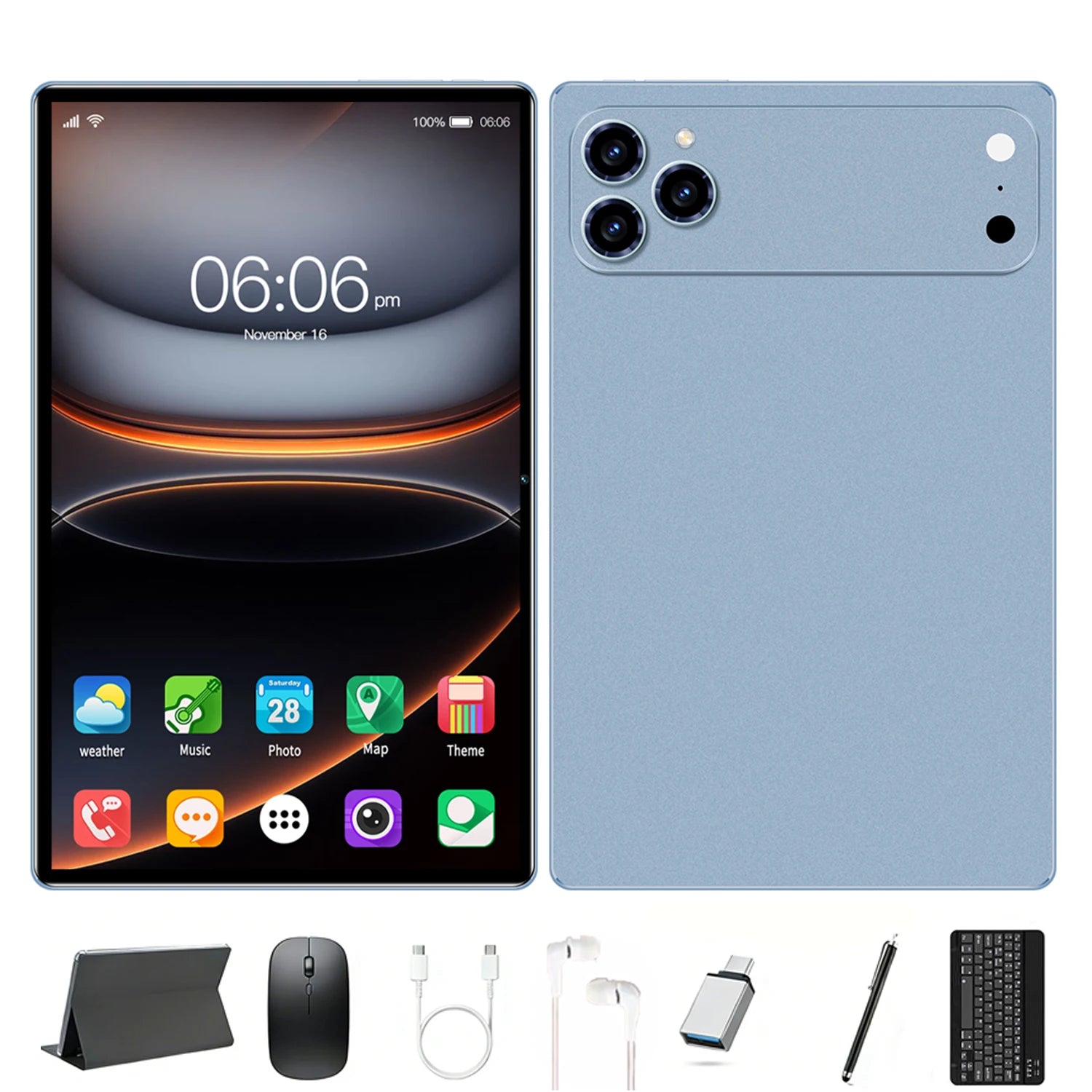 Android 15 Tablet, Latest Tablet, 10.1-inch Tablet, 4000mAh Battery, 2-in-1 Tablet with Full Accessories, Triple Cameras, HD FHD