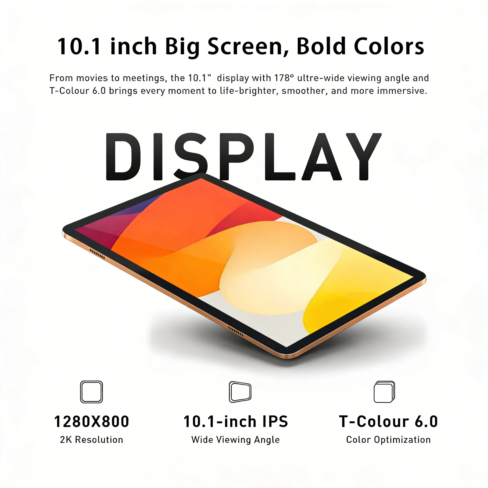 Android 15 Tablet, Latest Tablet, 10.1-inch Tablet, 4000mAh Battery, 2-in-1 Tablet with Full Accessories, Triple Cameras, HD FHD