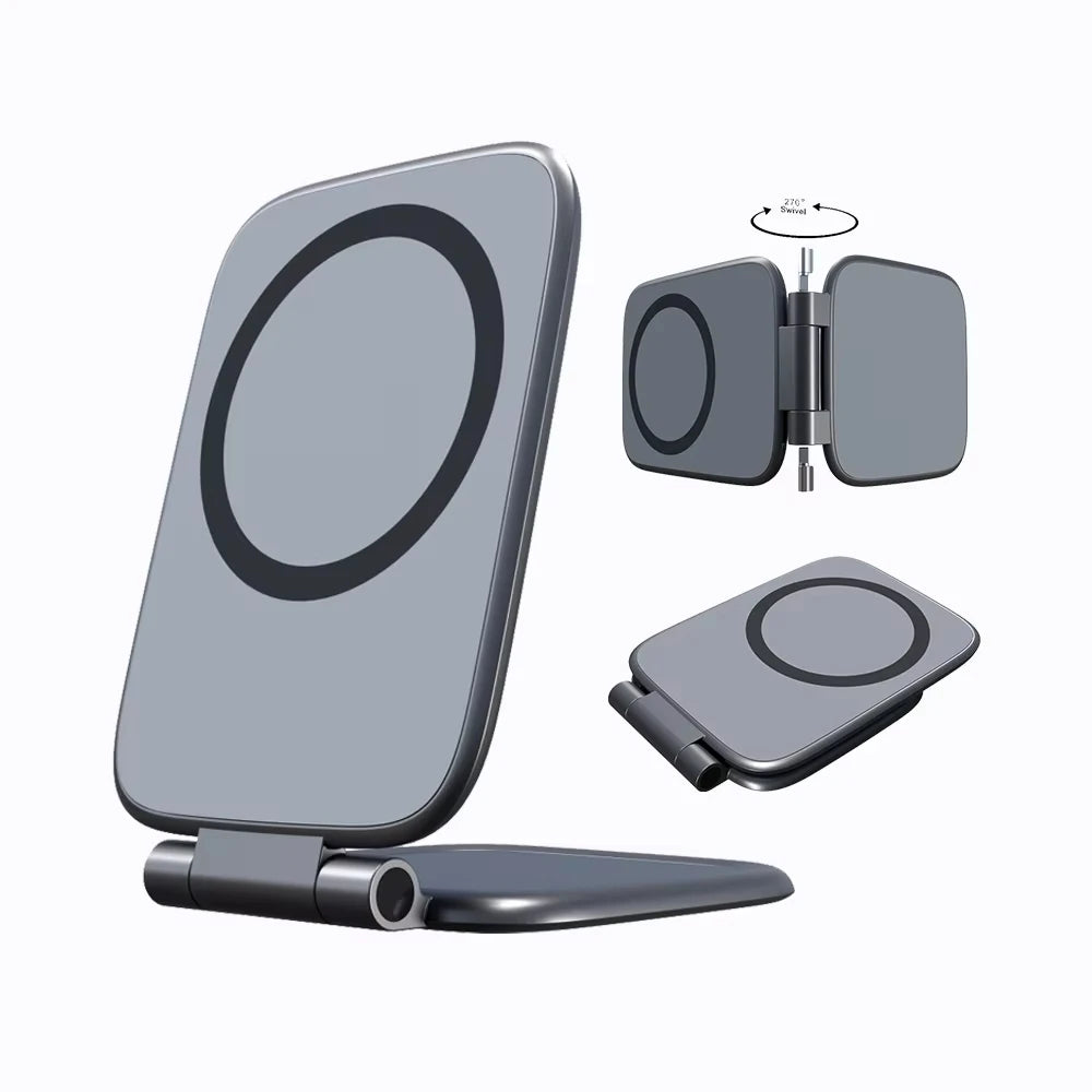 2026 New For Magsafe Dual Magnetic Phone Holder Ultra thin Foldable Smartphone Desks Stand In-car Anti-shake Navigation Mounted
