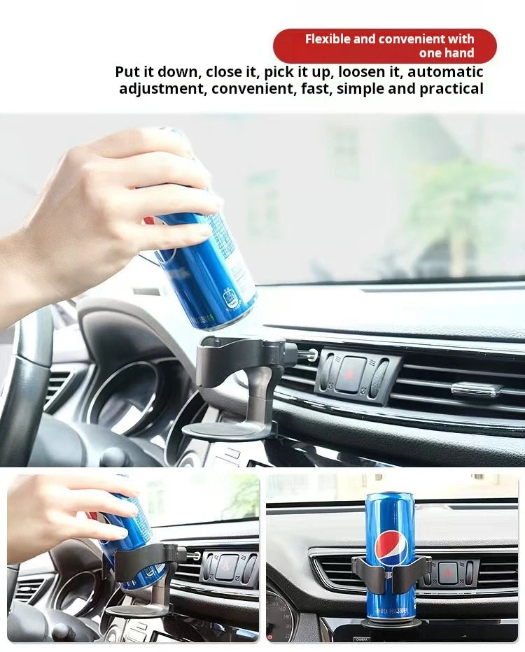 Universal car cup holder designed for easy use and maximum convenience.

✔ Fits most car air vents
✔ Holds coffee cups, bottles, cans securely
✔ Strong and stable grip – no spills
✔ Easy installation – no tools required
✔ Compact design, saves space in yo