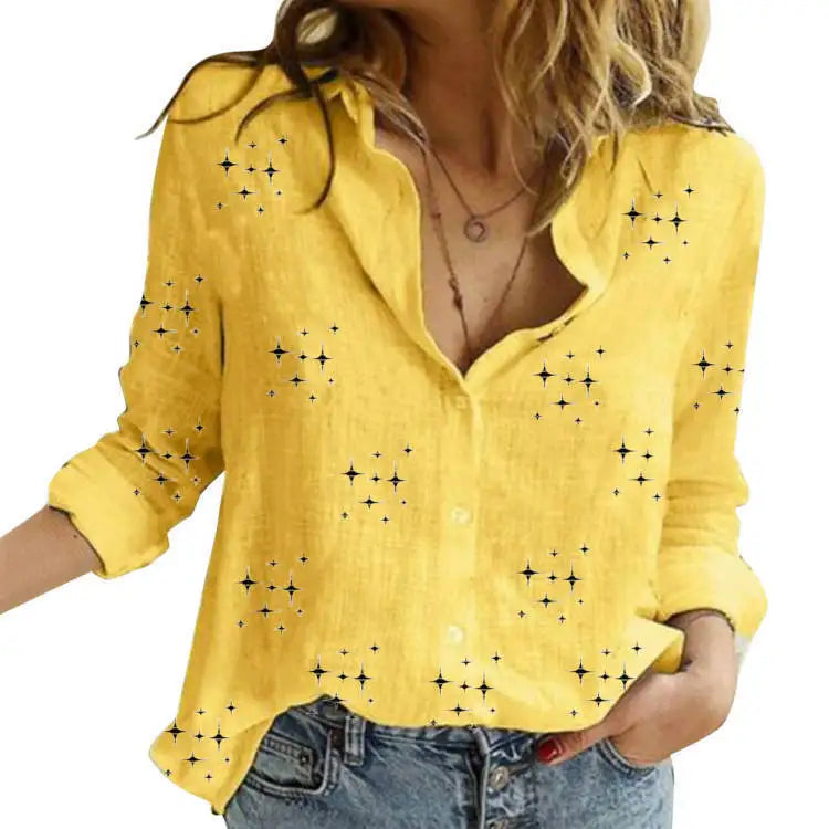 Cămașă Damă din Bumbac cu Imprimeu Floral – Lejeră, Elegantă, Mărimi până la 5XL
