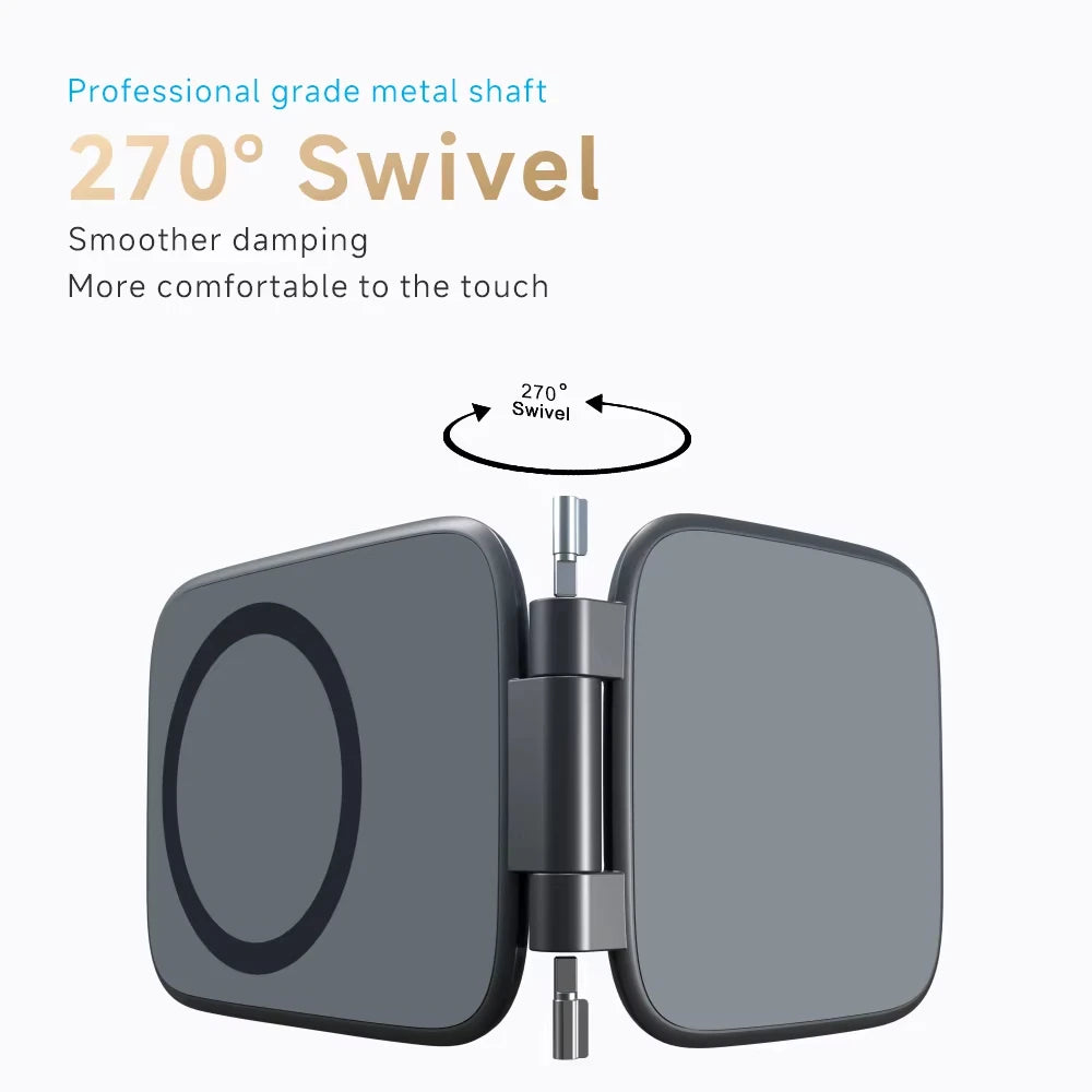 2026 New For Magsafe Dual Magnetic Phone Holder Ultra thin Foldable Smartphone Desks Stand In-car Anti-shake Navigation Mounted