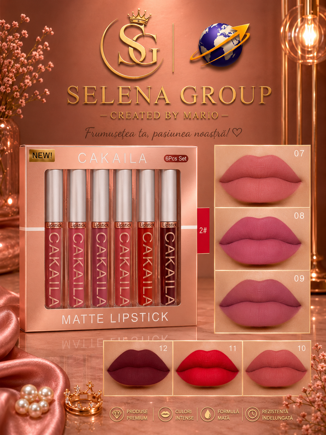 Selena Group Velvet Matte Lip Collection – Fruity Flavor Edition