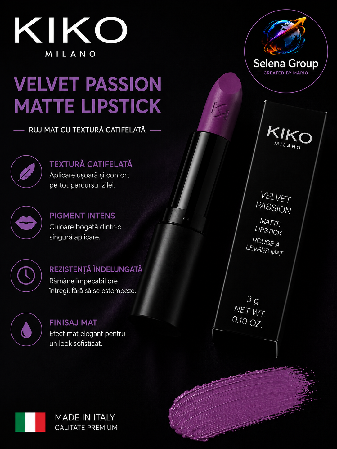 KIKO Velvet Passion Matte Lipstick – Luxury Matte Edition