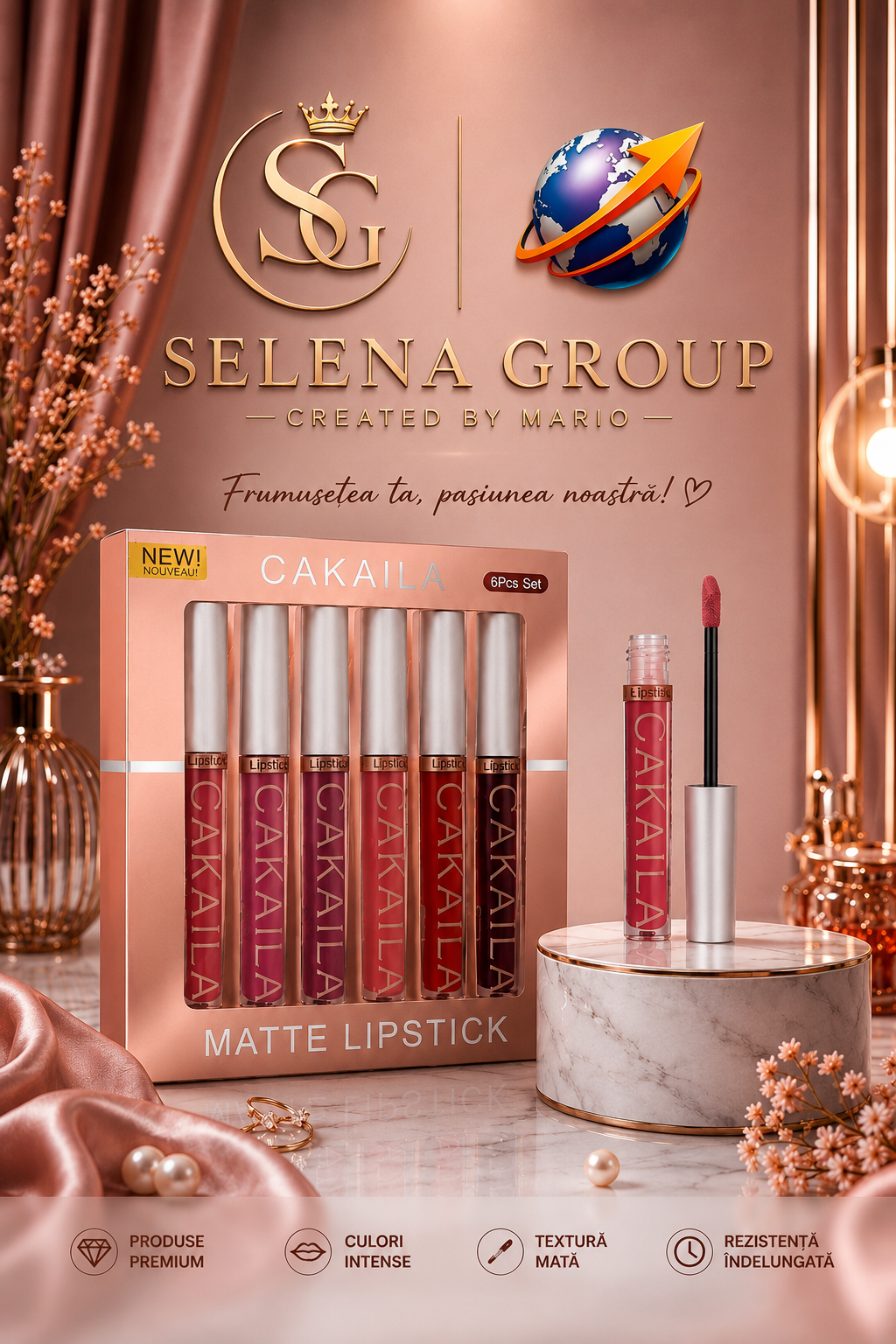 Selena Group Velvet Matte Lip Collection – Fruity Flavor Edition